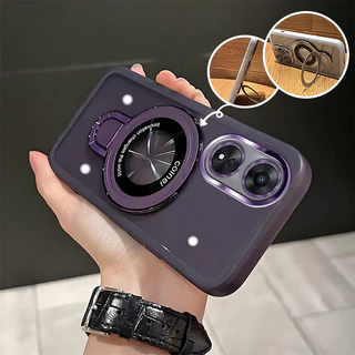 สําหรับ OPPO Reno 8T 4G 5G เคสโทรศัพท์ U Shield Bracket Soft Case Cover เลนส์รวมทุกอย่างใหม่สีม่วงเคสโทรศัพท์กันกระแทก QWERTA