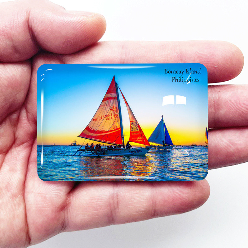 ฟิลิปปินส์ Tourist Attractions ตู้เย็นสติกเกอร์ Boracay Sunset Marong Volcanic Mint Island Cologne B