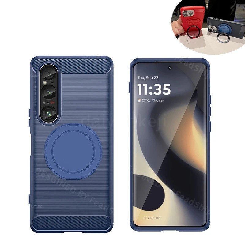 เคสโทรศัพท์สําหรับ Sony Xperia 1 5 10 V II III IV VI 1VI 5IV 10IV เคสซิลิโคนปกอ่อนที่วางแม่เหล็กพร้อมขายึด