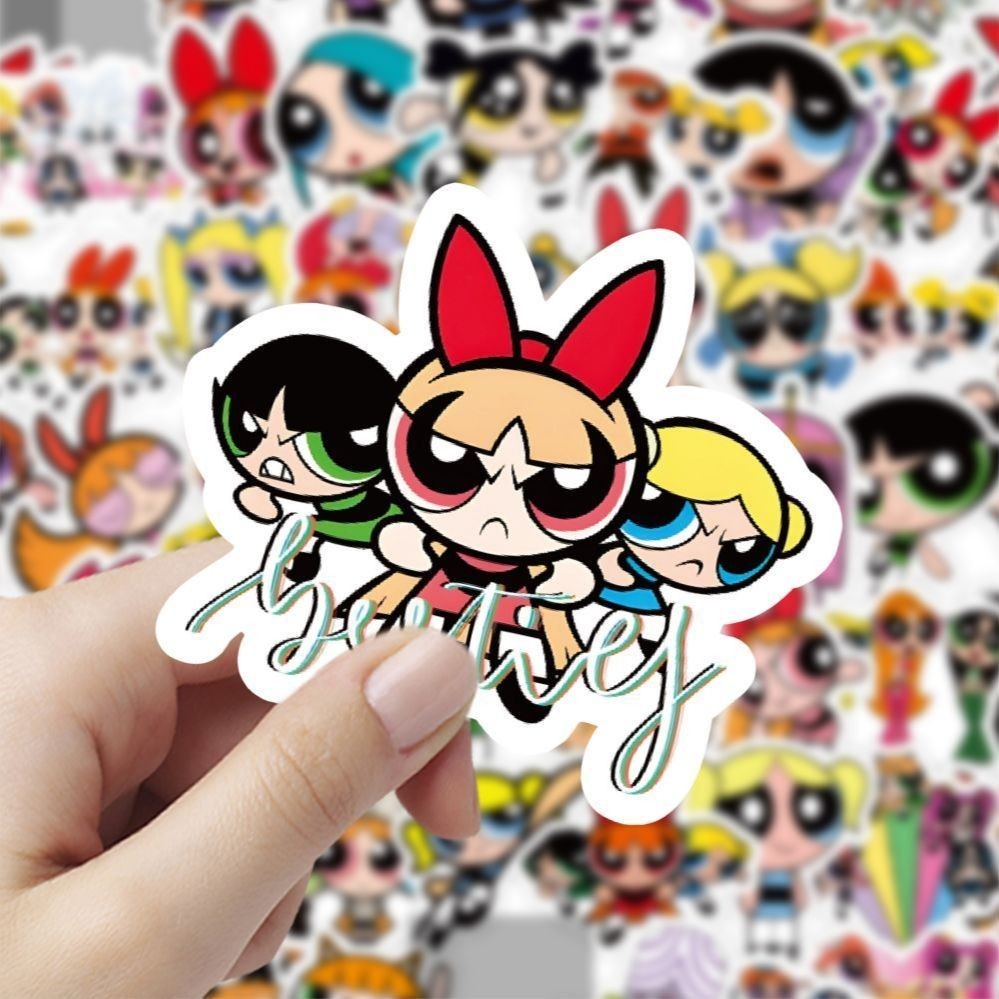 💥พร้อมส่ง💥ไม่กันน้ำ Anime Girls sticker 60pcs เดอะพาวเวอร์พัฟฟ์เกิลส์ ลายการ์ตูน