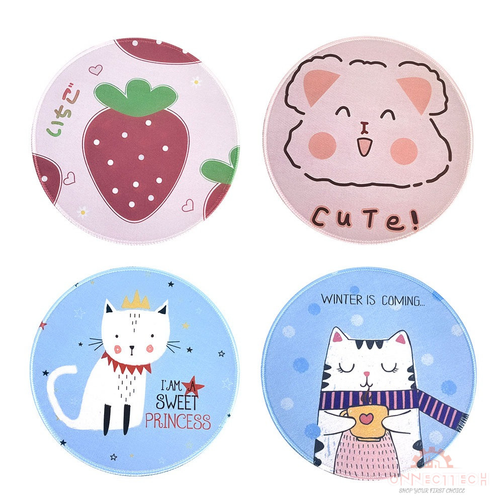 20*20cmแผ่นรองเมาส์ทรงกลมกันลื่นลายการ์ตูนน่ารัก แผ่นรองเมาส์แบบหนา 3mm สำหรับข้อมือ ราคา ถูกที่สุด ดีลบีเคเค แกลเลอรีภาพที่ 2