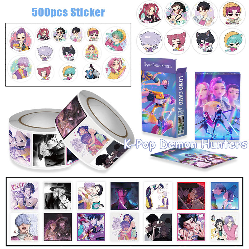 500pcs Creative KPop Demon Hunters Diy สติกเกอร์ 30 ชิ้นชุด Saja Boys Photo การ์ดของขวัญ