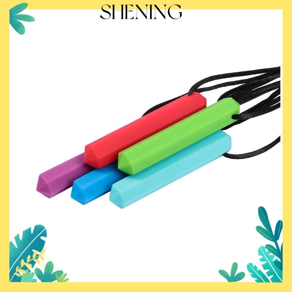 SHENING สร้อยคอยางกัดซิลิโคนเคี้ยวจี้ ADHD กัดประสาทสัมผัสเคี้ยว