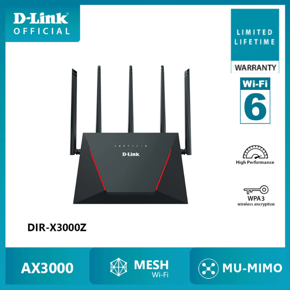 D-Link DIR-X3000Z Mesh Router(เราเตอร์) Wi-Fi 6 AX3000