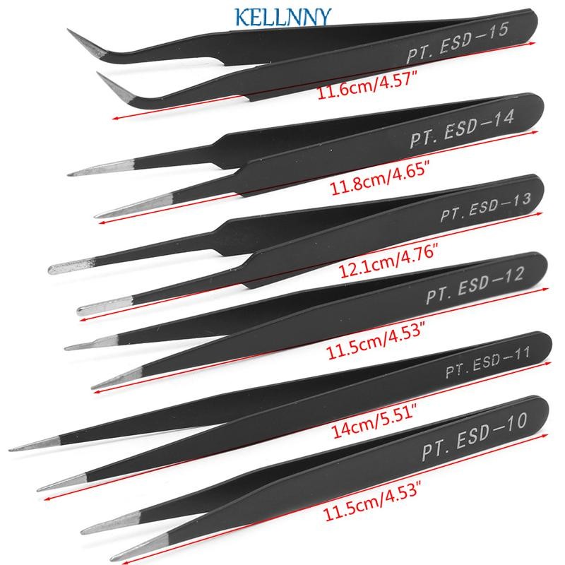 Kellnny Precision แหนบ DIY เครื่องประดับทําเล็บเครื่องมือหยิบเจลสแตนเลส