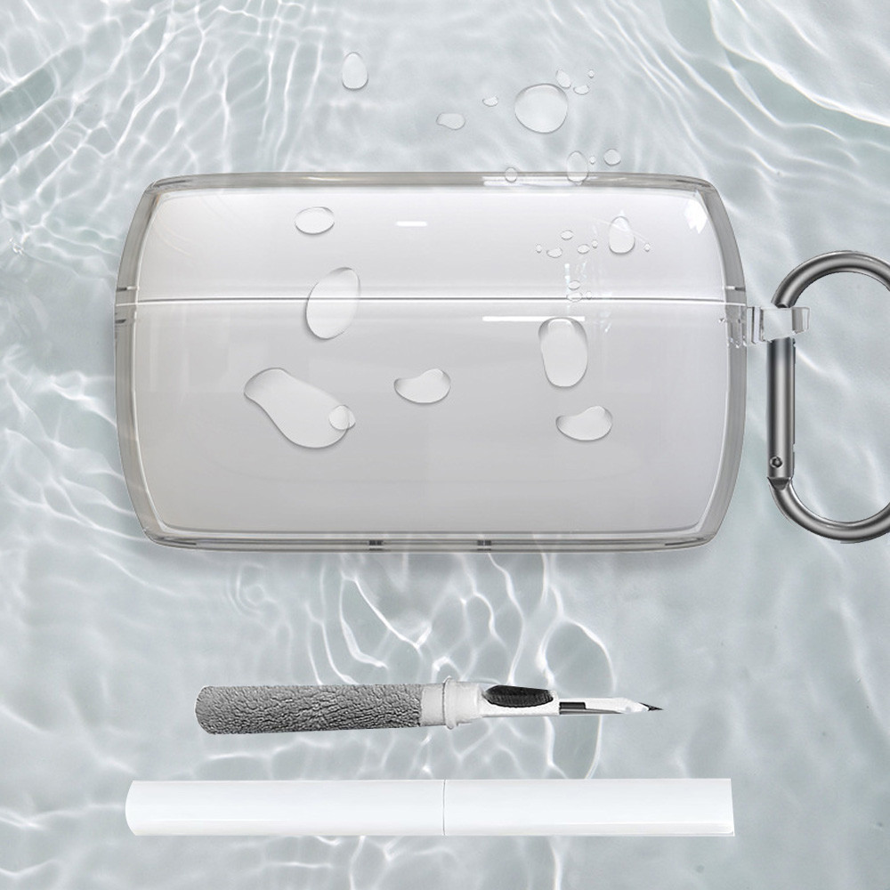 สําหรับ Jabra Elite 4 หูฟังไร้สาย True TPU Case Cover พร้อมพวงกุญแจและชุดทําความสะอาดและเชือกเส้นเล็