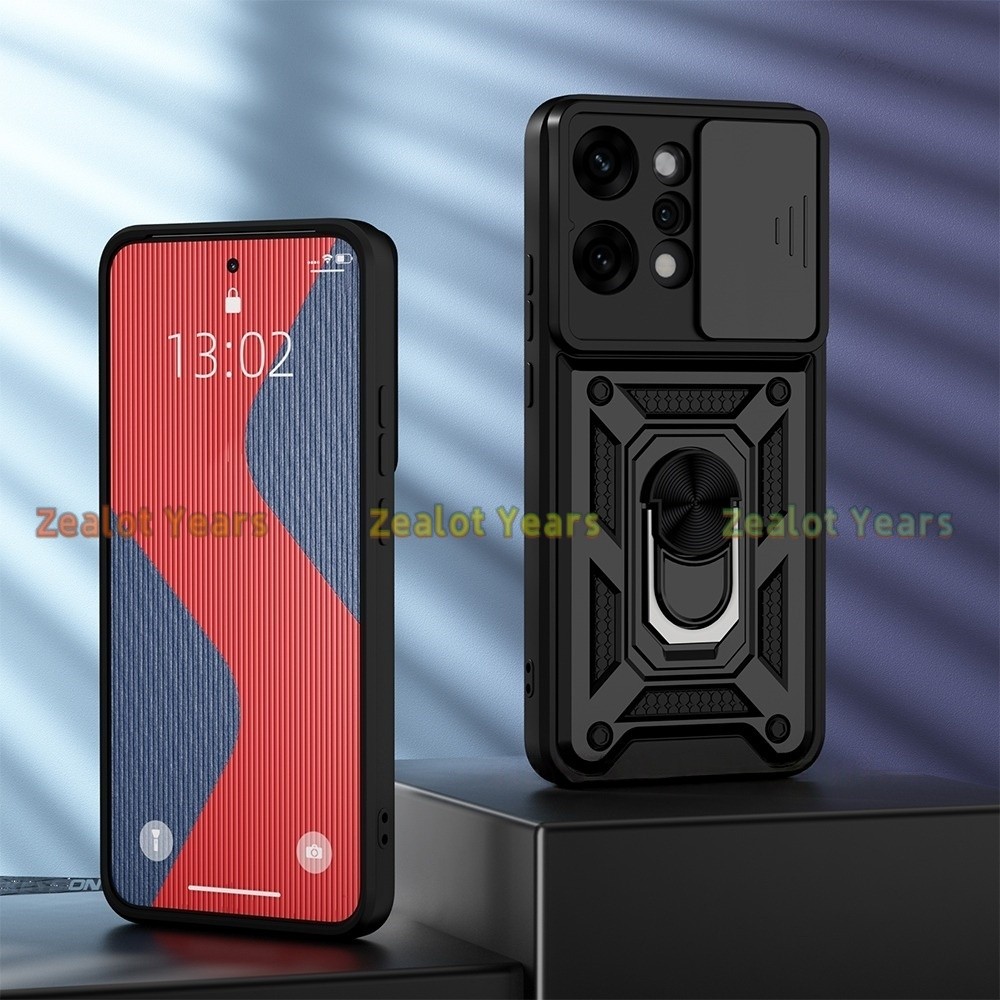 สําหรับOppo Reno 14 Pro 5G 14Pro 14F Reno14 Fเลนส์กล้องสไลด์ปกหลังกันกระแทกเคสโทรศัพท์กันชนเกราะขาตั
