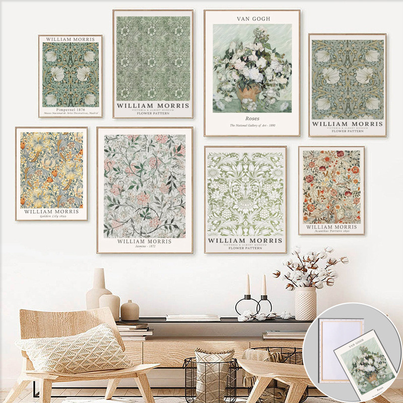 (พร้อมกรอบ) Vintage Flower Market พิมพ์โปสเตอร์คุณภาพสูง Wall Art สําหรับ Home Bar Cafe Decor ความงามภาพวาดห้อง