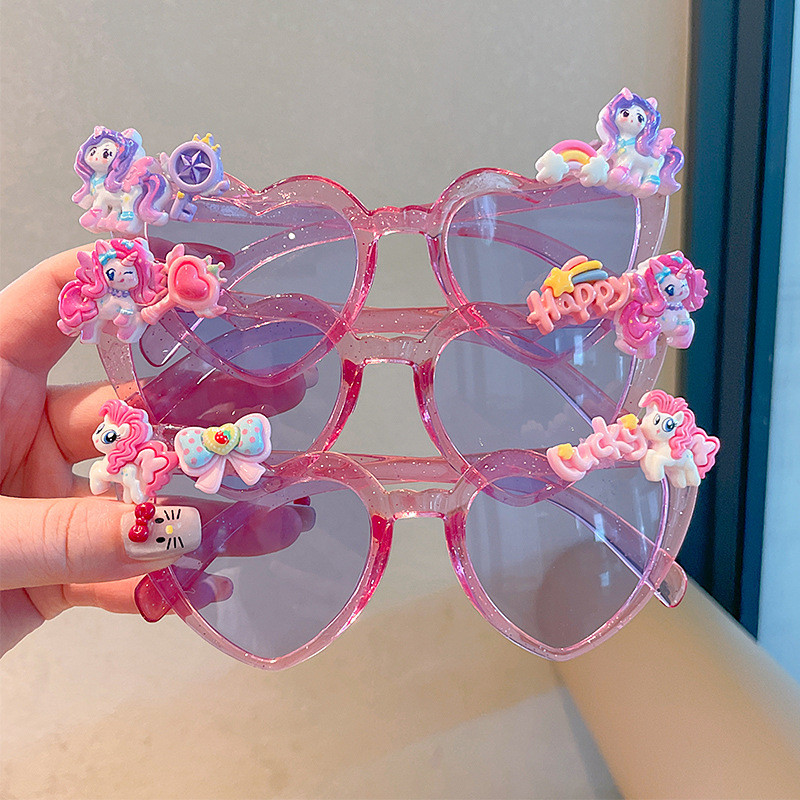 แว่นกันแดดรูปหัวใจ My Little Pony สำหรับเด็กหญิง พร้อมเทคโนโลยีกันยูวีและขั้นตอนพิเศษ เพื่อการใช้งานในหน้าร้อน