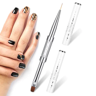 Dual-End เล็บแปรงต่อเล็บเจลเคล็ดลับฝรั่งเศสสําหรับเล็บออกแบบเจล Polish Liner Professional ปากกา