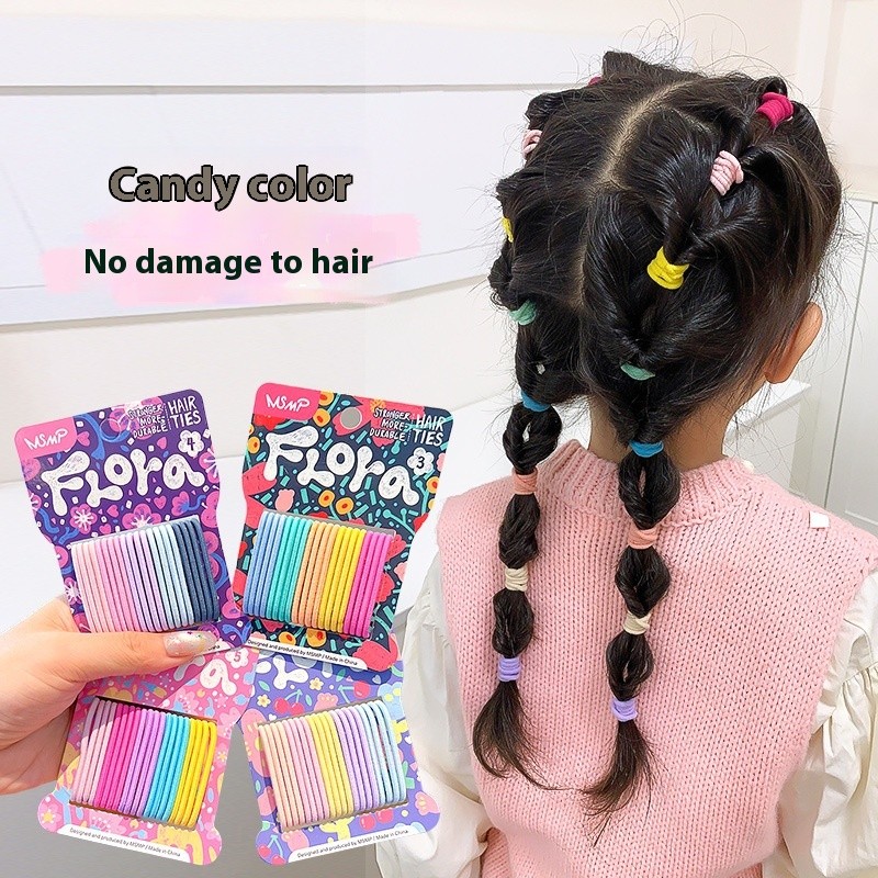 ยางมัดผมเด็กนุ่ม สีหลากหลาย ความยืดหยุ่นสูง เหมาะสำหรับเด็ก