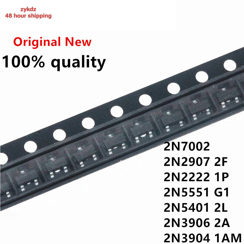100PCS 2N7002LT1G 2N7002 SOT BOT-23 SMD 706 MMBT2907A 2F 2N22 1P 2N3904 1AM 2N3906 2A 2N5551 G1 G1 M