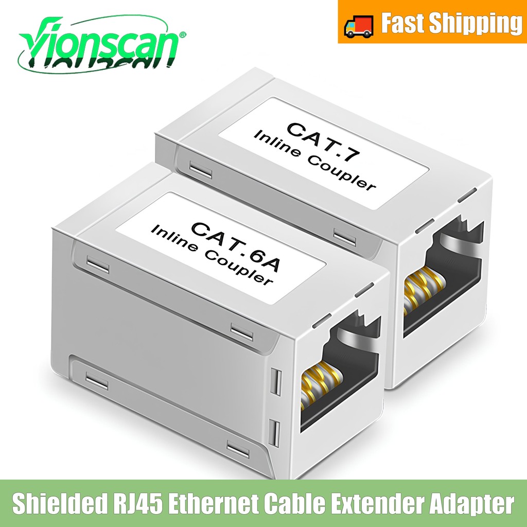 Vionscan Shielded RJ45 Coupler, Inline Ethernet Coupler, หญิงกับหญิง Ethernet Extender อะแดปเตอร์ Cat7 Cat6A/Cat6