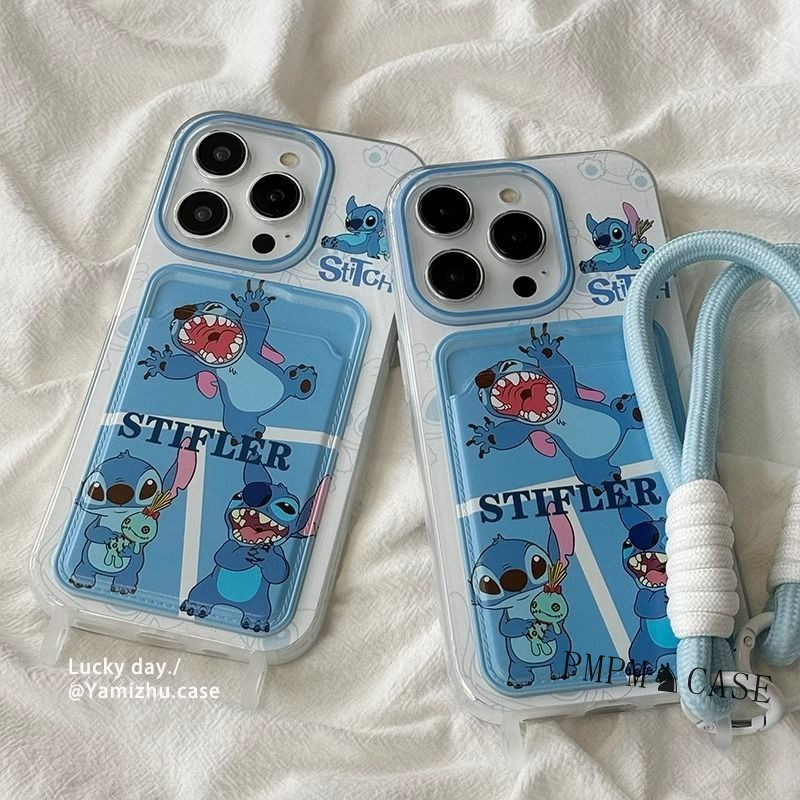 น่ารักการ์ตูนStitch Card HolderกรณีHp Xiaomi C85 15 14 14T M3 M4 M6 F4 F5 X5 X6 11 12 Lite 12T 13T P