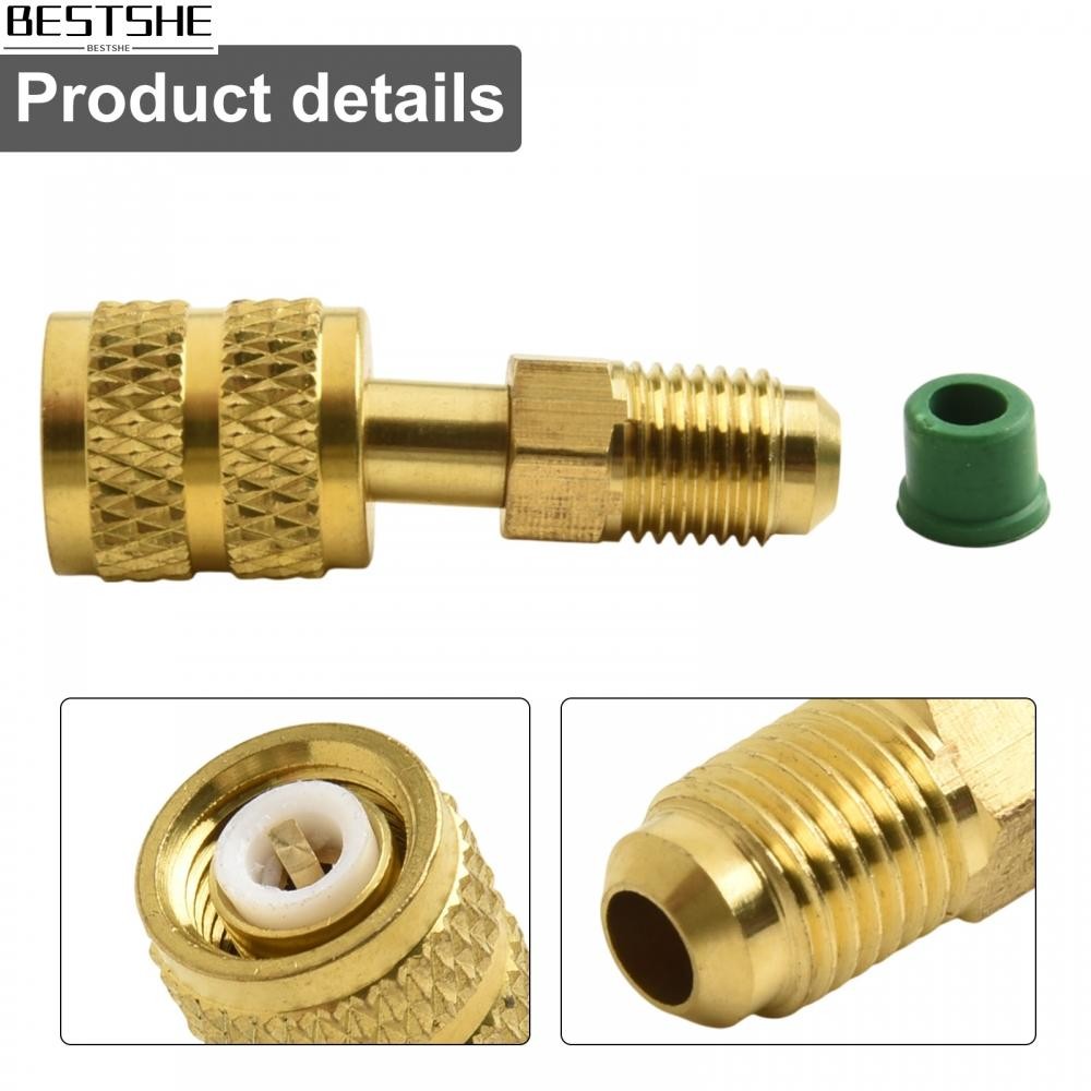 {bestshe}Adapter 1PCS Brass For Air Conditioning Systems For R410 R32 R22 Gold New