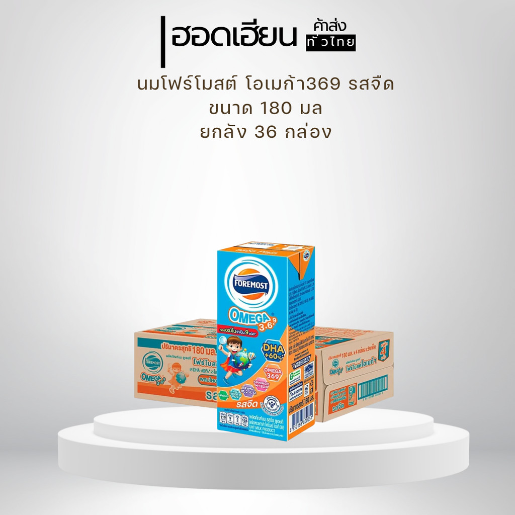 นม UHT โฟร์โมสต์ โอเมก้า369. 180มล รสจืด (ยกลัง 36 กล่อง)
