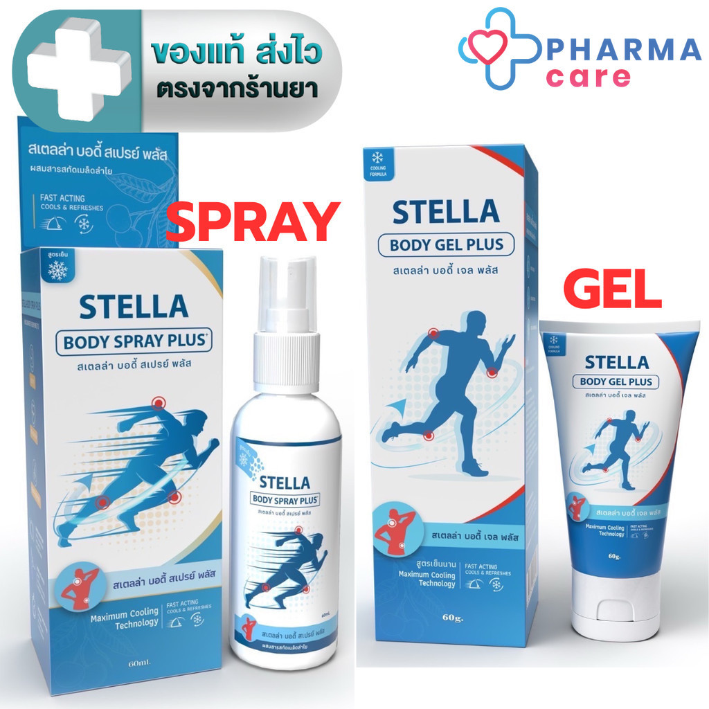 Stella (Regin) Cool sprey ผลิตภัณฑ์นวดผิวกาย สูตรเย็น ผสมสารสกัดเมล็ดลำไย 60 ml. /  cool SR  Gel 60 