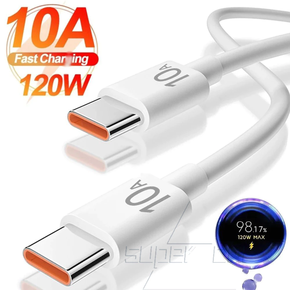 สาย USB Type C 10A - สายเคเบิลข้อมูล Type C ที่ชาร์จเร็วสุด 10A - สายชาร์จเร็วสุดสําหรับ Xiaomi - สายไฟโอนข้อมูลความเร็วสูง