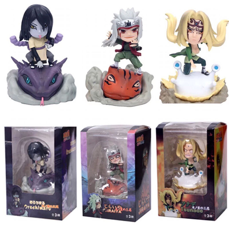 11 ซม.อะนิเมะนารูโตะ Ichiban KUJI Jiraiya Orochimaru Tsunade Pvc อะนิเมะตัวเลขการกระทําของเล่นของขวั