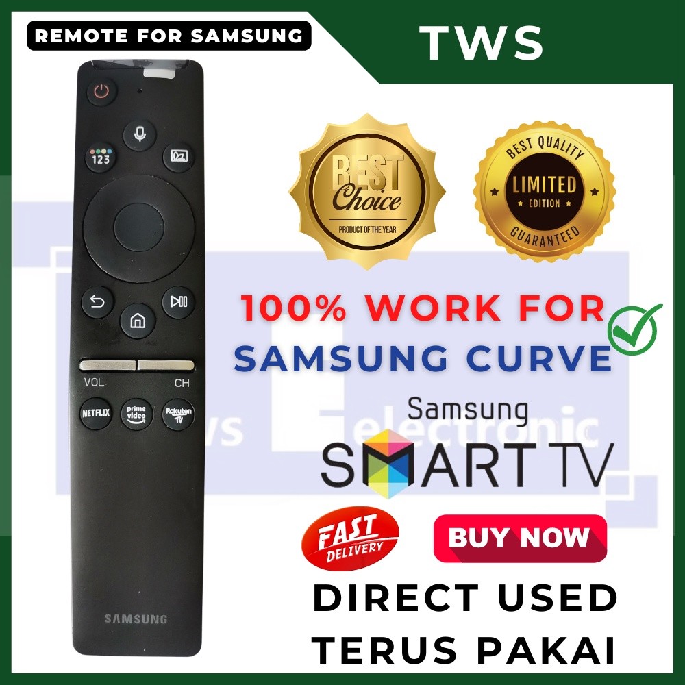 TWS Samsung 4K สมาร์ททีวีรีโมทคอนโทรล BN59-01312F ใช้งานร่วมกับ BN59-01330C BN68-12109A,BN59-01259B,