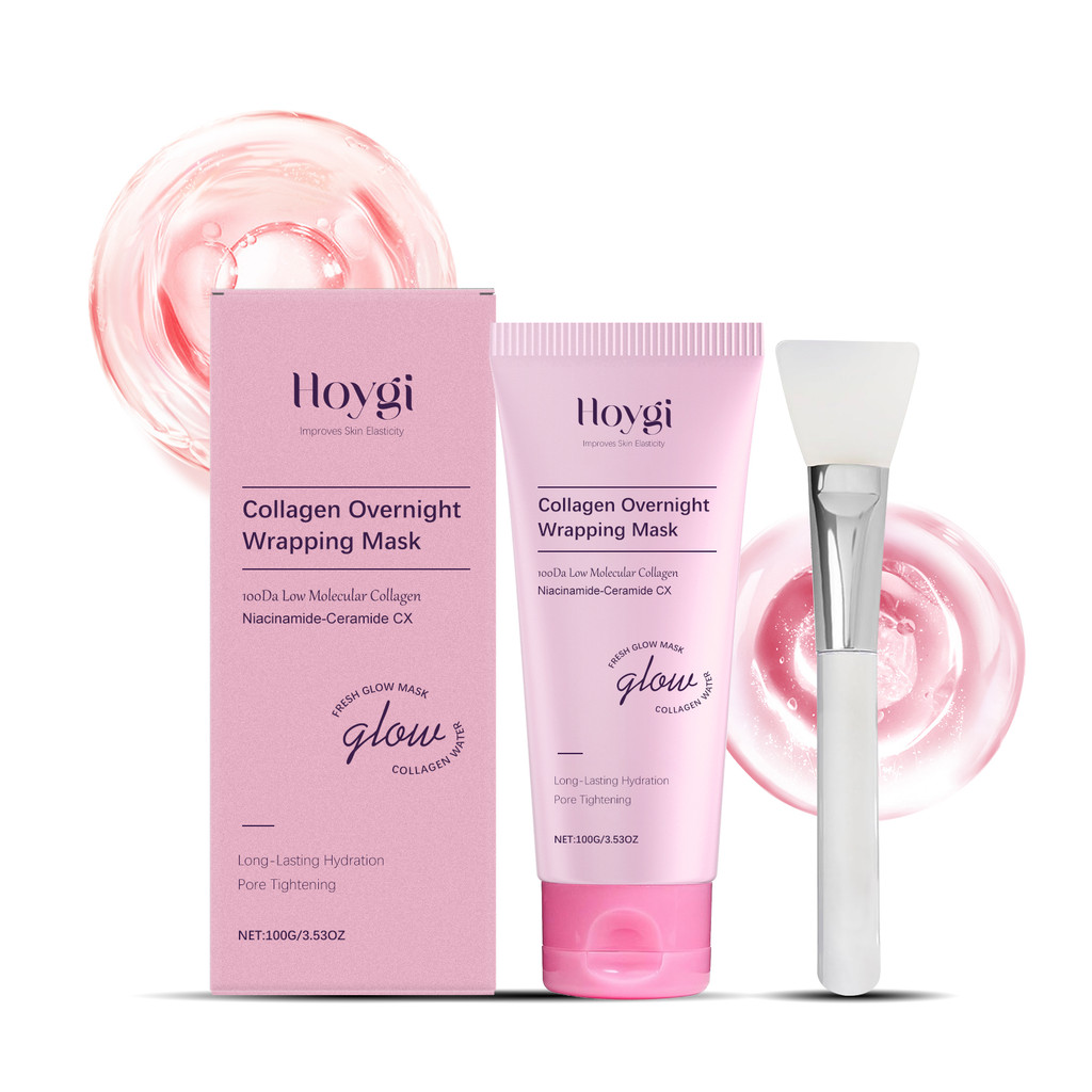 Hoygi Collagen Peeling Mask (พร้อมแปรง) Gentle Nourishing Moisturizing Shiny Smooth Delicate Skin So