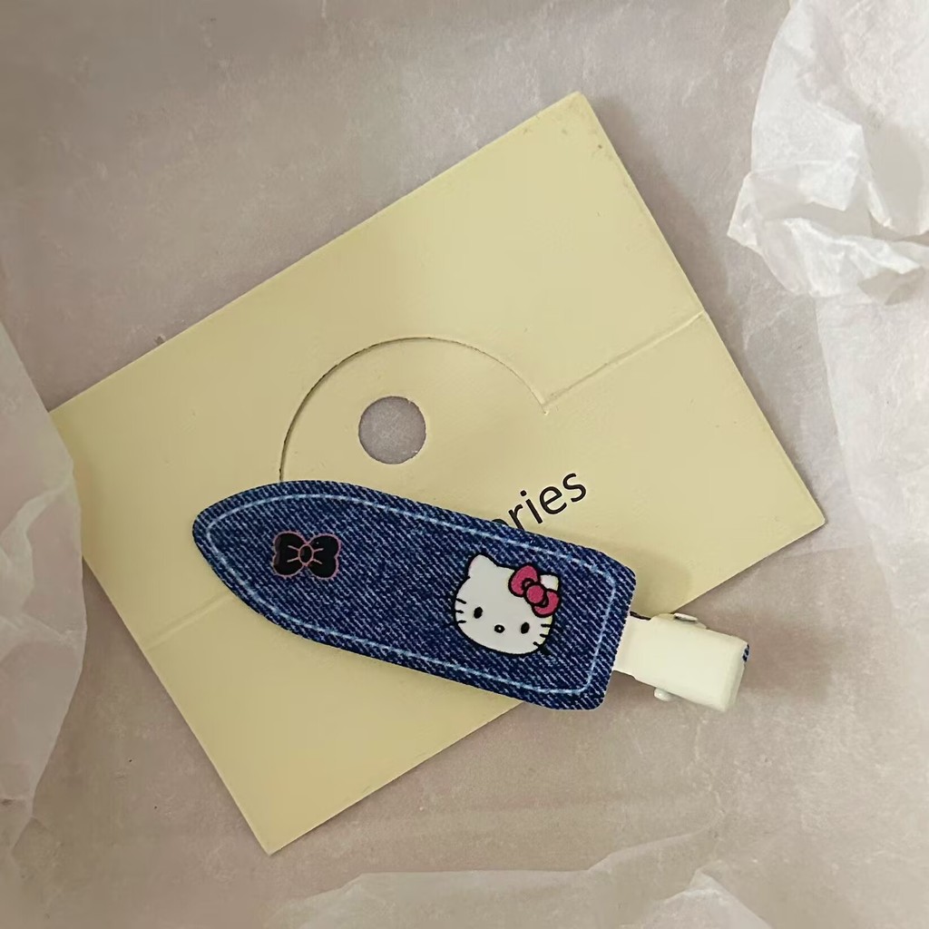 ผ้ายีนส์สีฟ้าสไตล์ญี่ปุ่น มีลายแมวน่ารักและรายละเอียดที่ด้านข้างเรียบหรู - รูปที่ 4