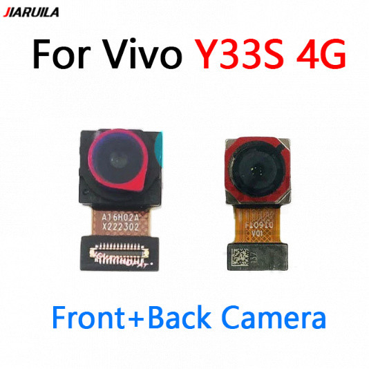 กล้องหน้าสําหรับ Vivo Y33s 4G กลับกล้องด้านหลังหลักเปลี่ยนสายเคเบิล Flex