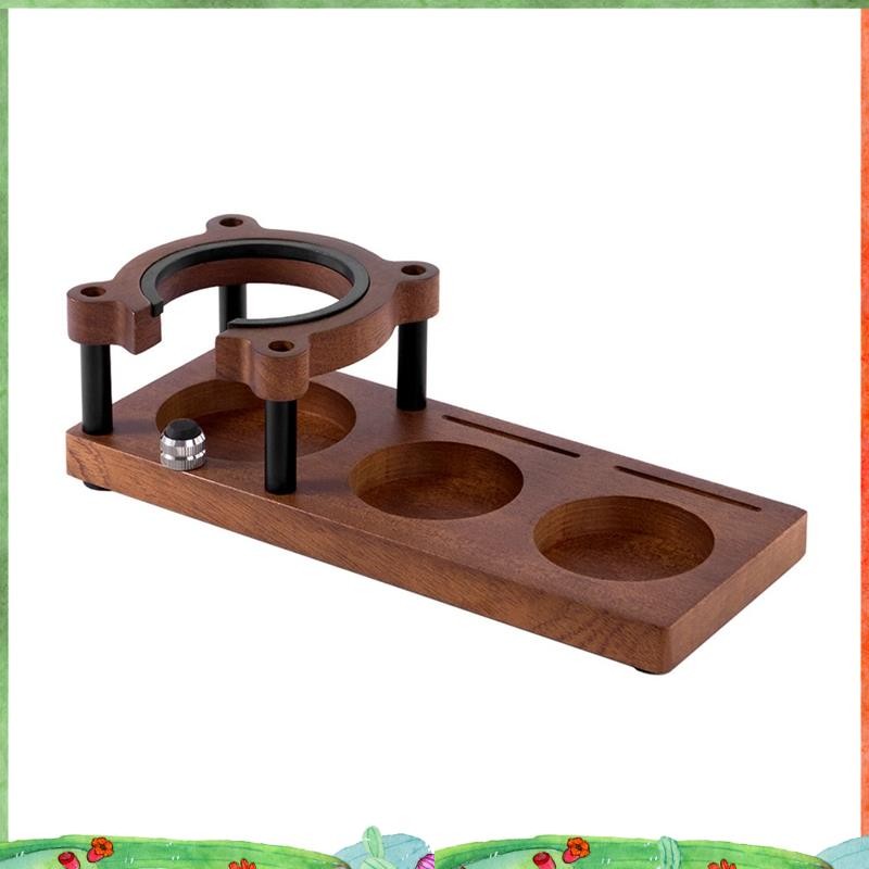 Espresso Coffee Tamper 53MM 54MM 58MM, Walnut Wood Storage Rack & Portafilter Holder, BaristaAccesso