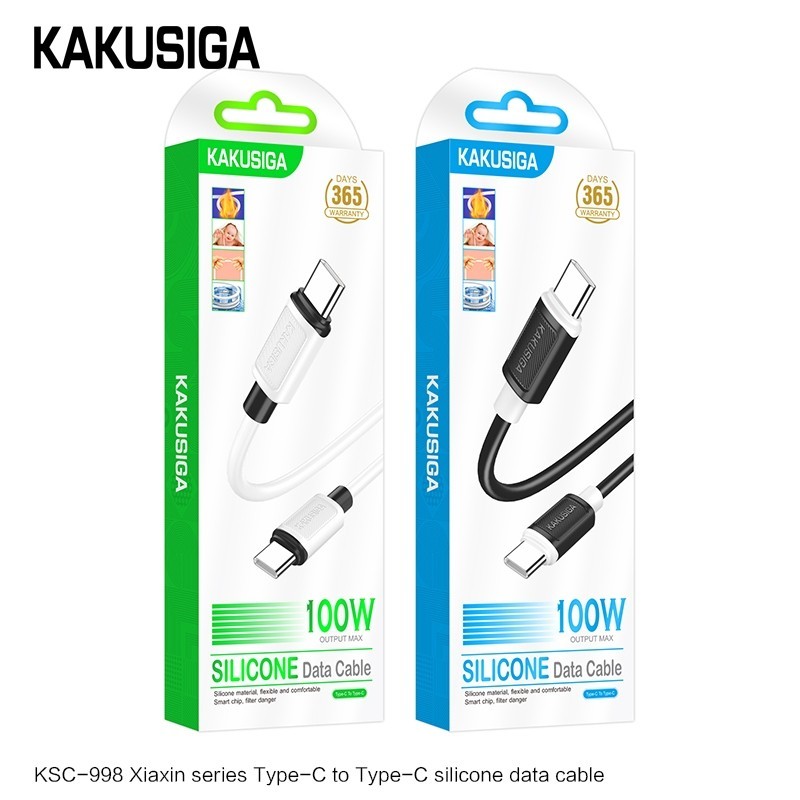 สายชาร์จ Cable 5A สาย Fastcharge 1M Type C to C สำหรับ i6~14 / Samsung พร้อมกล่อง ประกัน1ปี KSC-998 