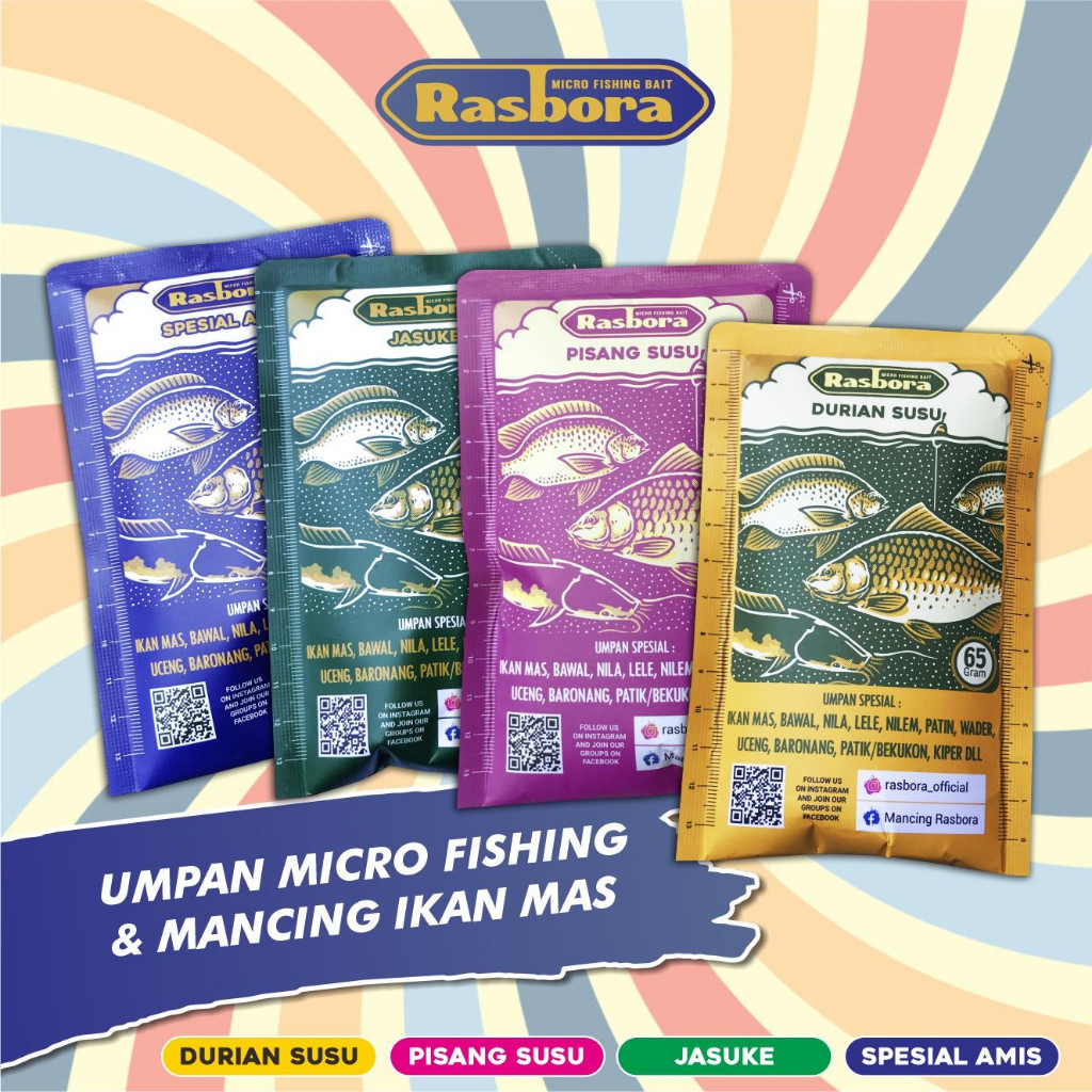 RASBORA JASUKE GOLD FISH BAIT SPECIAL DURIAN MILK BANANA MILK 65 GRAM PACKAGING