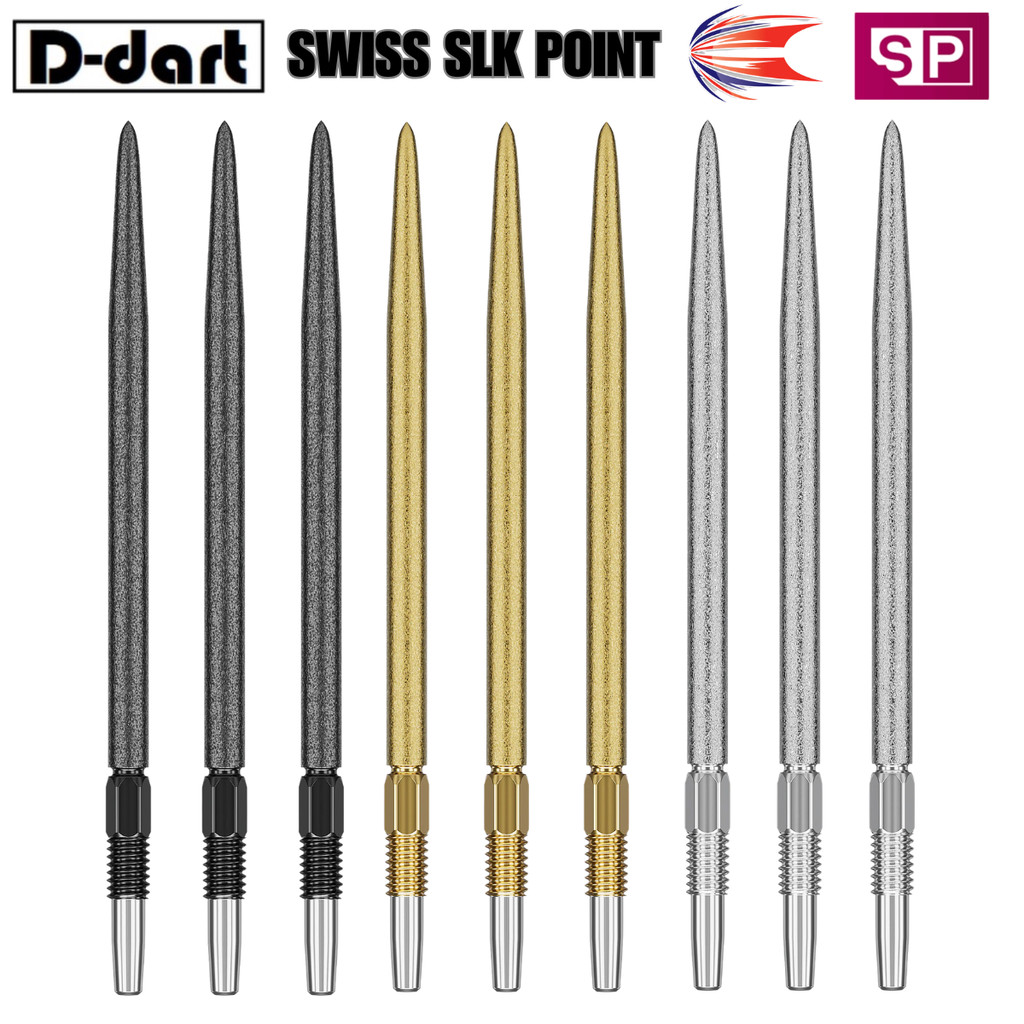 จุดปาเป้า TARGET - SWISS SLK POINT BLACK/GOLD/SILVER REPLACEMENT STEEL DART POINT