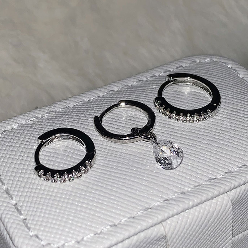 Roselife 14K Gold 3PCS หยดคริสตัลวงกลม Hoop ต่างหูชุดแฟชั่นสำหรับผู้หญิง หลายขนาดรู เครื่องประดับต่างหู ราคา ถูกที่สุด ดีลบีเคเค แกลเลอรีภาพที่ 5