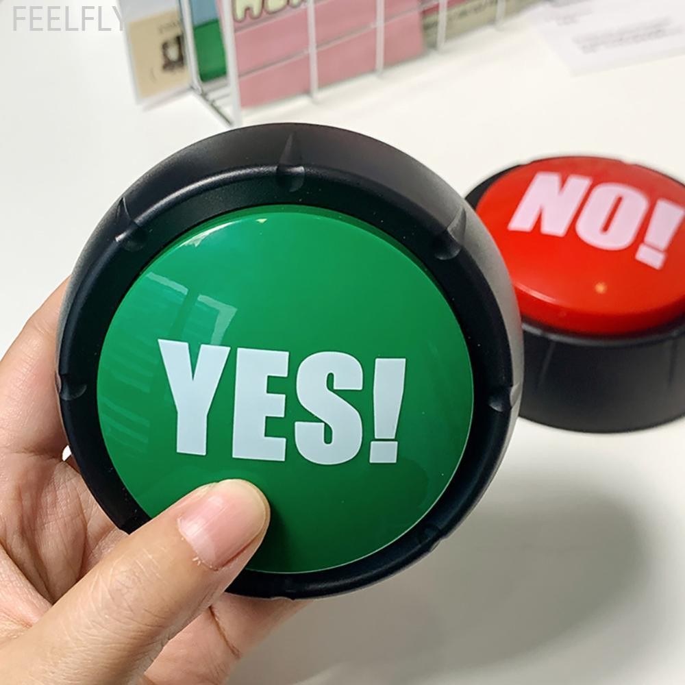 FEELFLY YES NO ของขวัญสุ่มปุ่มเสียงของเล่นตลกความเครียด Reliever interactive ของเล่นตอบสนองเสียง Silly Mood Booster สังคม/ปาร์ตี้/หักน้ําแข็งทุกวัน L9M8