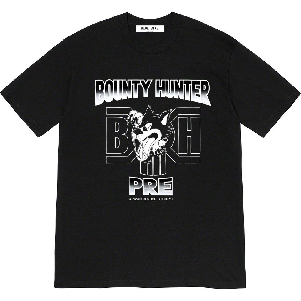 FW BOUNTY HUNTER WOLF TEE BOUNTY HUNTER คอกลมแขนสั้นผู้ชายผู้หญิงสไตล์คู่