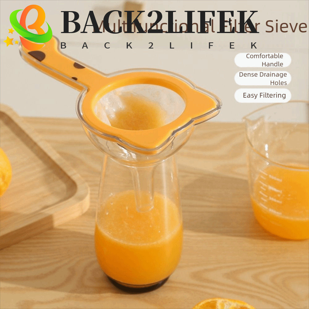 BACK2LIFEK ตัวกรองช่องทางพร้อมที่จับ, ช่องทางน้ํามันในครัวสองชั้น 2 in 1 พร้อมตัวกรอง, ทนทาน 120 ตาข่าย Anti-scalding มัลติฟังก์ชั่กรองน้ําผลไม้กาแฟ