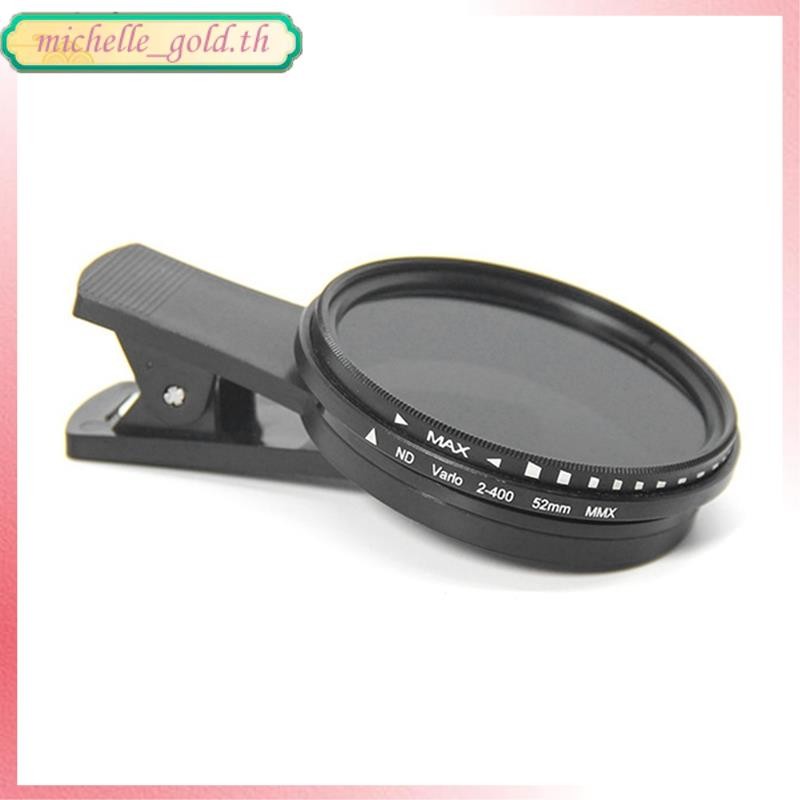 [THG2]52 มม.โทรศัพท์ ND Filter ND2 ถึง ND400 Clip-on Variable Neutral Density Filter สําหรับโทรศัพท์