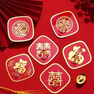 Adhesive Hole-Free Hooks婚房布置强力红色粘胶喜庆粘钩中国粘贴打孔无痕钩子承重墙壁结婚202508…