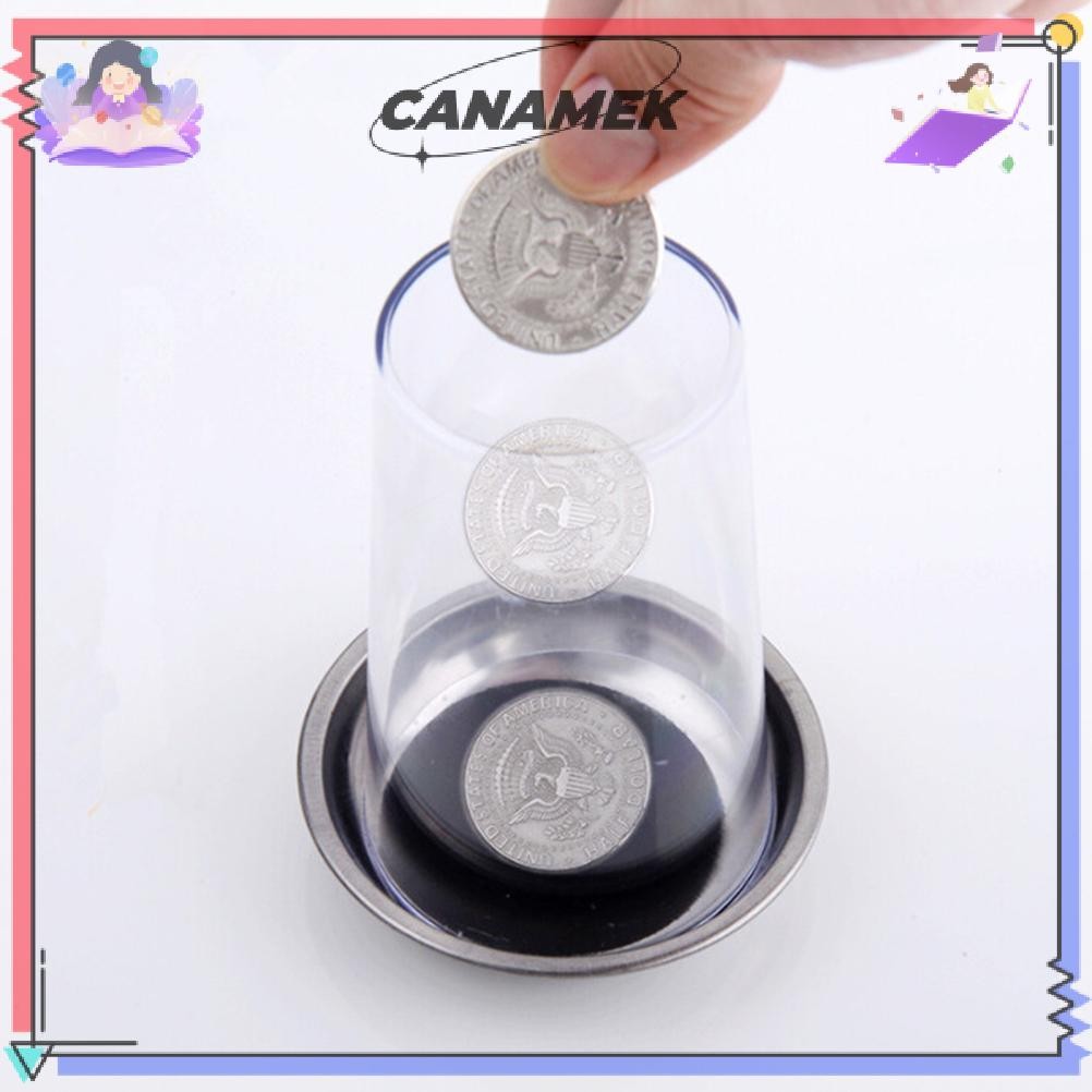 ถ้วยเหล็กเล่นเหรียญผ่านแก้ว