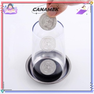 ถ้วยเหล็กเล่นเหรียญผ่านแก้ว