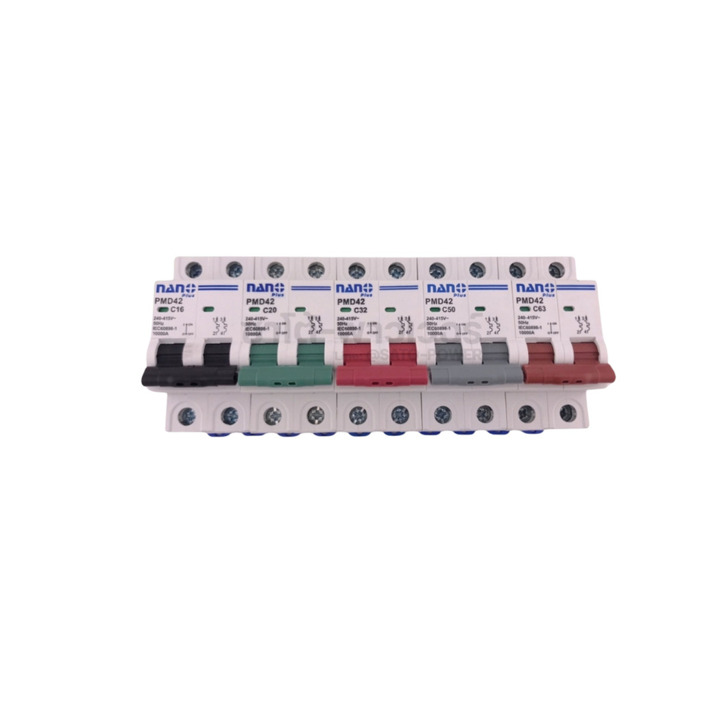 NANO เบรกเกอร์ ลูกย่อย AC | 2Pole PMD 16/20/32/50/63A แบบติดราง | เซอร์กิตเบรคเกอร์ AC 220-240V | ขน