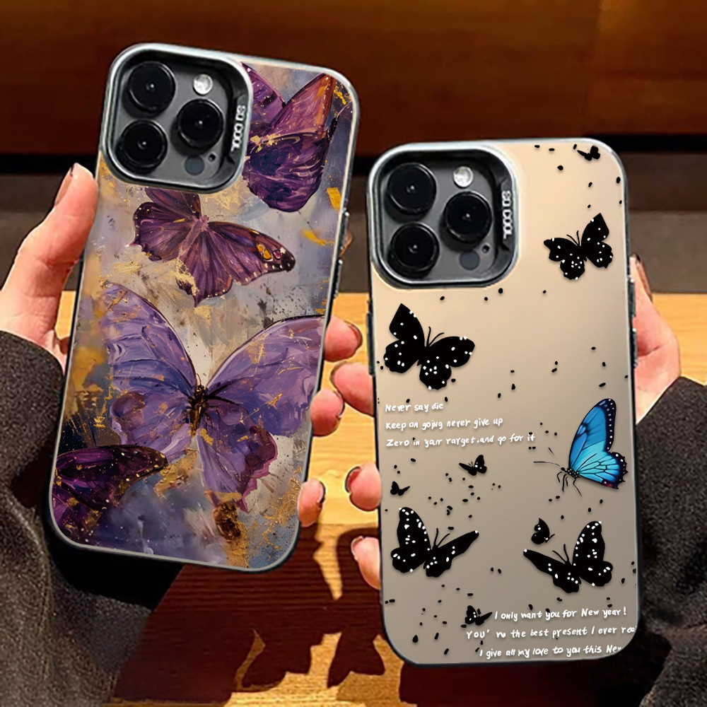 IMD เคส OPPO A60 A79 A17 A16 A5 Pro A18 A3X A15 A57 A54 A78 A5s A58 A53 A12 A38 A77 5G เคสกันกระแทกฝาหลังชุบเงินหรูหรา