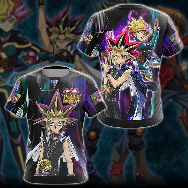 อะนิเมะ Yu Gi Oh เสื้อยืด Unisex 3D Streetwear ผู้ชายผู้หญิงสบายๆแฟชั่นสั้นมังงะเด็ก Tees คอสเพลย์ T