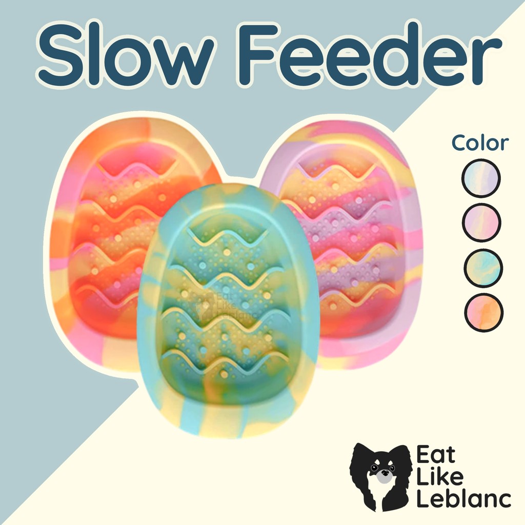 Lick Mat-Slow Feeder จานซิลิโคนชะลอการกิน ชามกินช้า สำหรับสุนัข รุ่นทุ่งดอกไม้ LM03
