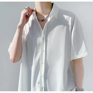 เสื้อเชิ้ตคอปกสีเรียบสำหรับผู้ชาย สวมใส่ง่ายและระบายอากาศดี