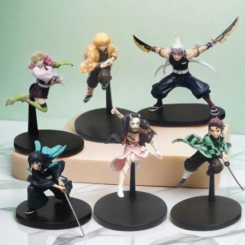 Demon Slayer ตุ๊กตาสินค้าอนิเมะ Tanjiro, Nezuko, Zenitsu, Usui Tianyuan, Tokito Muichiro, Ganlu Temple Mili ตัวละครเดสก์ท็อปตกแต่งของขวัญสะสม (ส่วนลดพร้อมสต็อก)