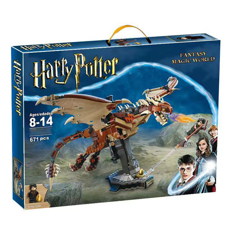 เข้ากันได้กับเลโก้ 76406 Harry Potter Hangarian Tree Bee Dragon ขนาดใหญ่เด็กการศึกษาประกอบอาคารบล็อก