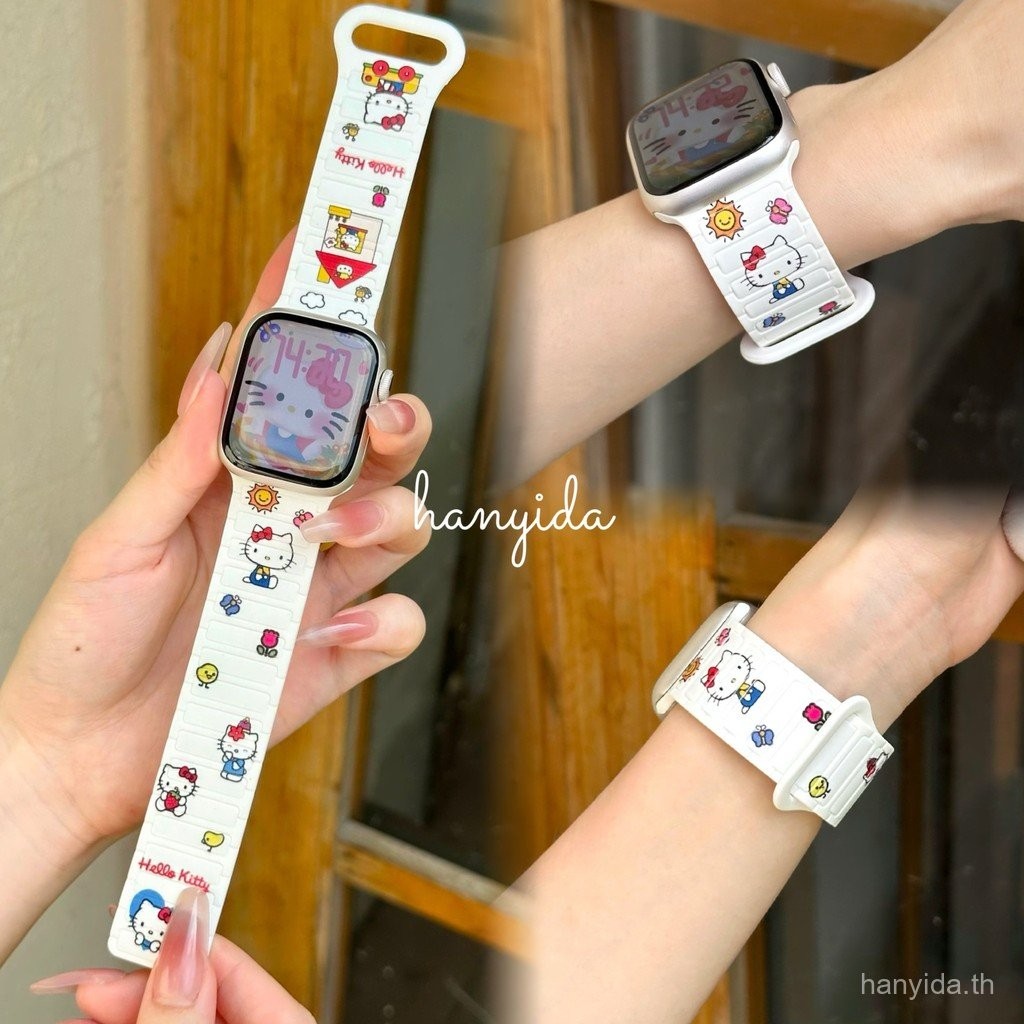 4 สี KT Series พิมพ์ห่วงนาฬิกาแม่เหล็กสําหรับสายรัดข้อมือซิลิโคนแบบปรับได้สําหรับ Redmi Watch 5 Active/Redmi Watch 5 Lite Redmi Watch 3 Active Band อุปกรณ์เสริม