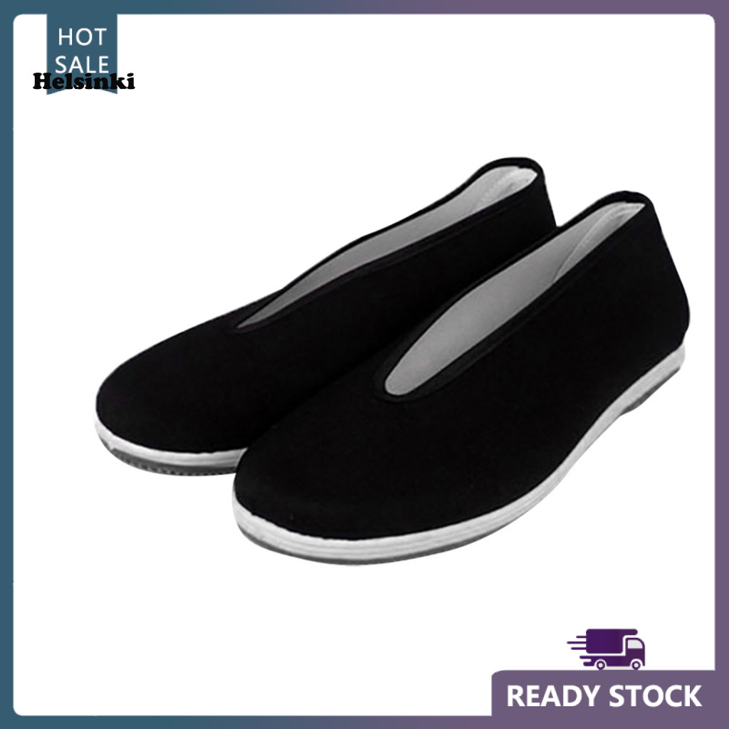 HLS Mens Traditional Chinese Kung Fu Cotton Cloth Tai-chi Old Beijing Casual Shoes