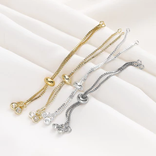 สายสร้อยข้อมือแบบรูดชุบทอง18K 5-12ซม 1-4ชิ้น คุณภาพสูง ไม่มีสีจางหายไป ลวดหรู แบบมินิมอล ชิ้นส่วนDIY