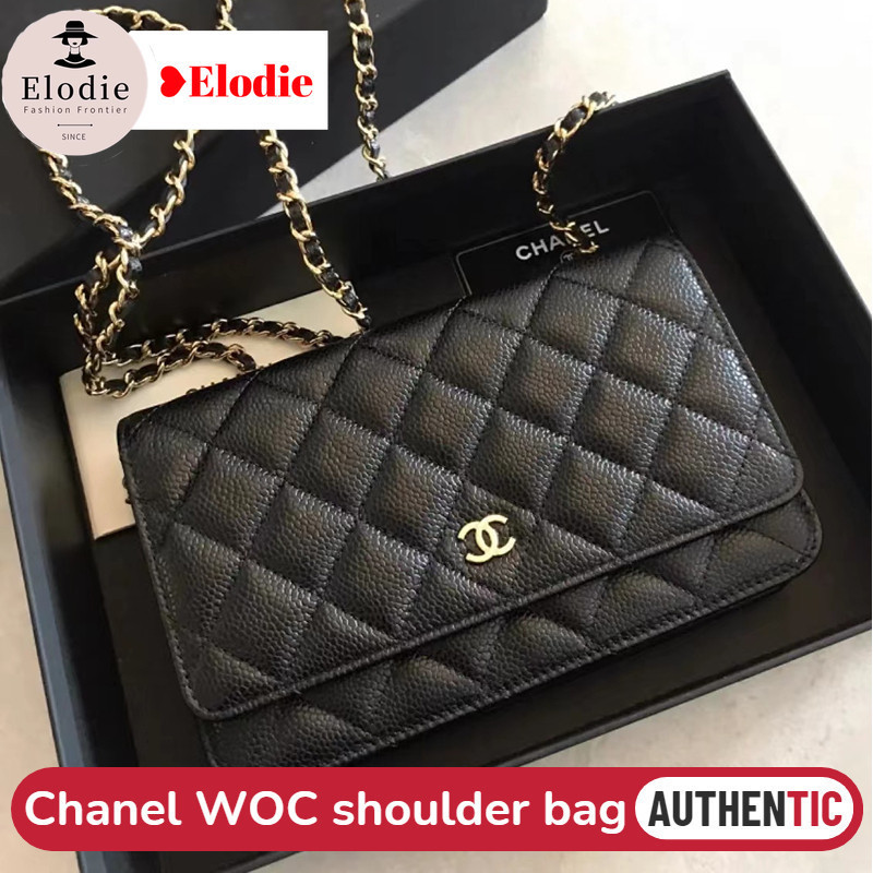 ชาแนล Chanel woc Black Caviar Chain bag กระเป๋าโซ่ กระเป๋าสะพายข้างผู้หญิง